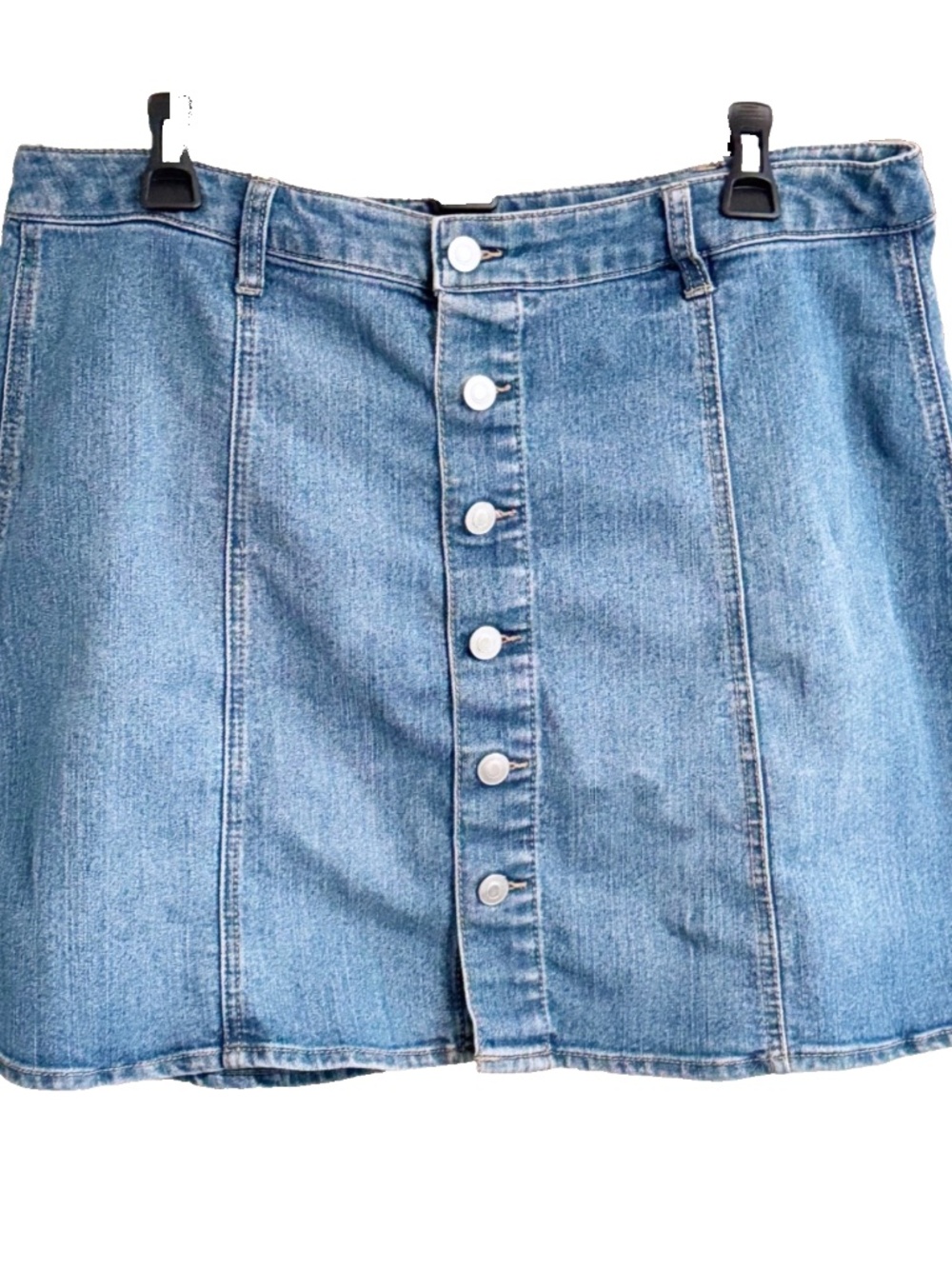Love Fire Blue Buttoned Denim A-line Mini Skirt Cocktail/Party/Work/Casual 16